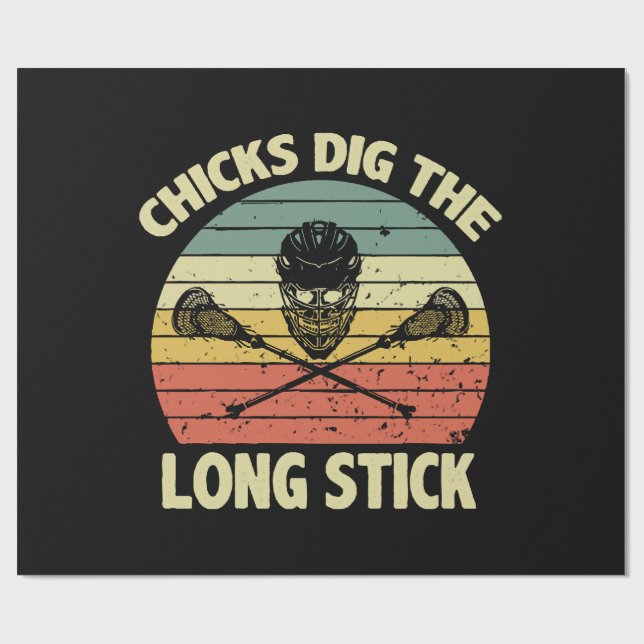 Chicks Dig The Long Stick Wrapping Paper (Flat)