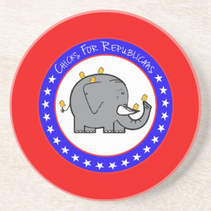 chicks for republicans coaster