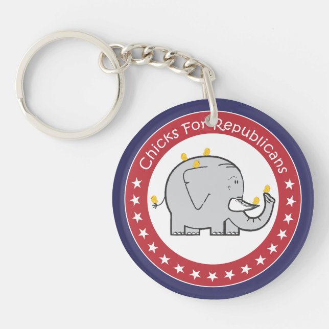 chicks for republicans keychain (Front)