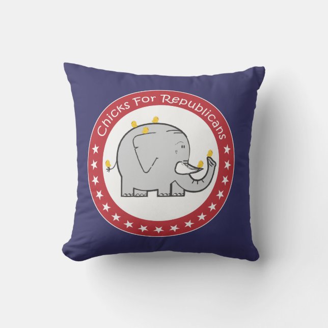chicks for republicans pillow (Front)