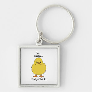 Chicks I'm Lucky Baby Chick Key Ring