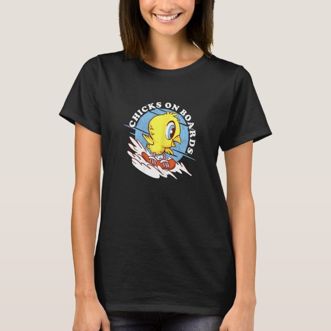 Chicks On Boards Snowboard T-Shirt (Front)