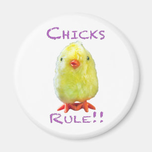 Chicks Rule Portrait Transparent Magnet