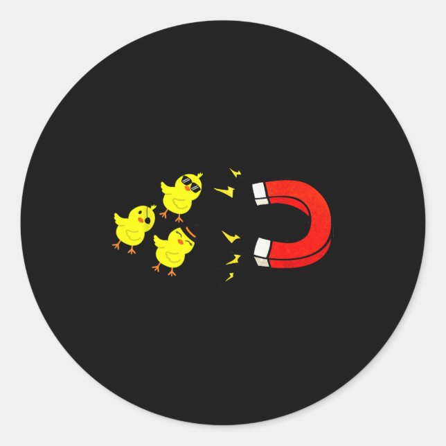 Chicks With Magnet Funny Halloween Chick Magnet Va Classic Round Sticker (Front)