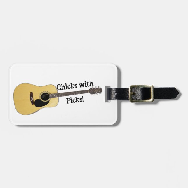Chicks With Picks Luggage Tag (Front Horizontal)