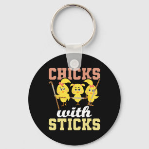 Chicks With Sticks - Field Hockey Player Hockey Fa Key Ring