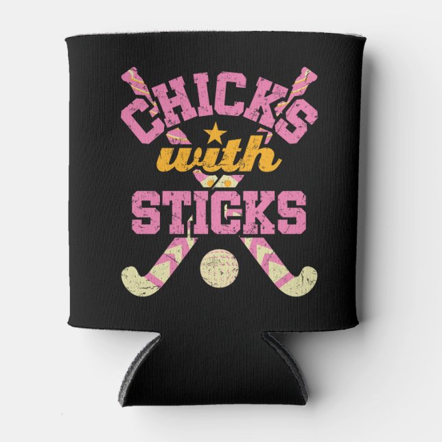 Chicks with Sticks Field Hockey Women Can Cooler (Front)