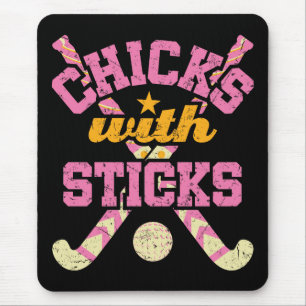Chicks with Sticks Field Hockey Women Mouse Mat