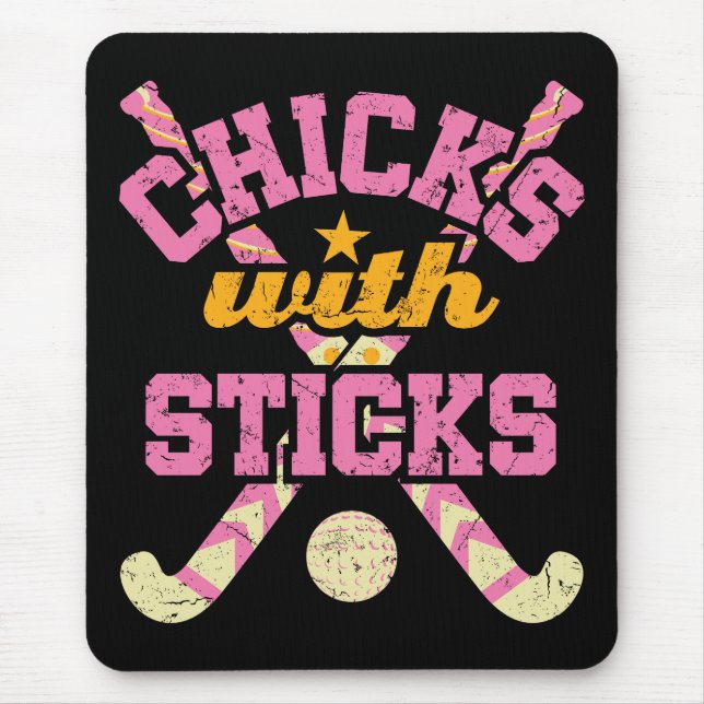 Chicks with Sticks Field Hockey Women Mouse Mat (Front)