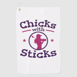 Chicks with Sticks Golf Golfing Golfer Women Golf Towel