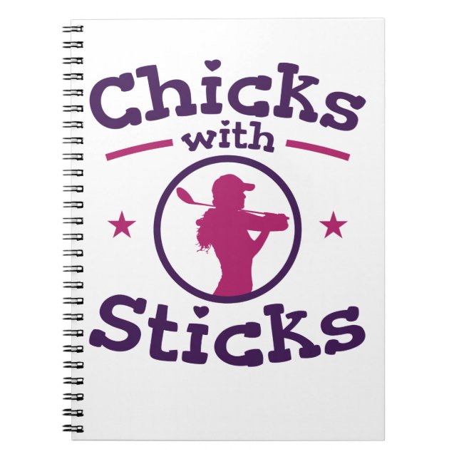 Chicks with Sticks Golf Golfing Golfer Women Notebook (Front)
