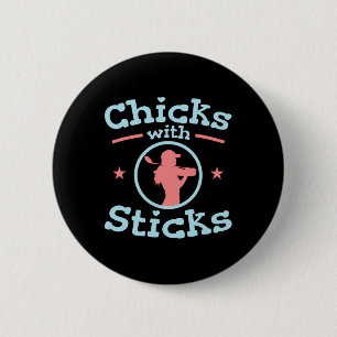 Chicks With Sticks Golf Women Club 6 Cm Round Badge