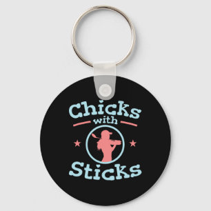 Chicks With Sticks Golf Women Club Key Ring