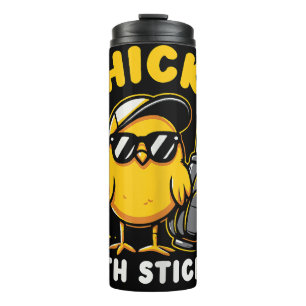 Chicks With Sticks Golfer Girl Woman Golf Club Gol Thermal Tumbler