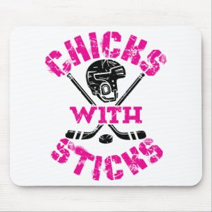 Chicks with Sticks Hockey Women Girls Mouse Mat