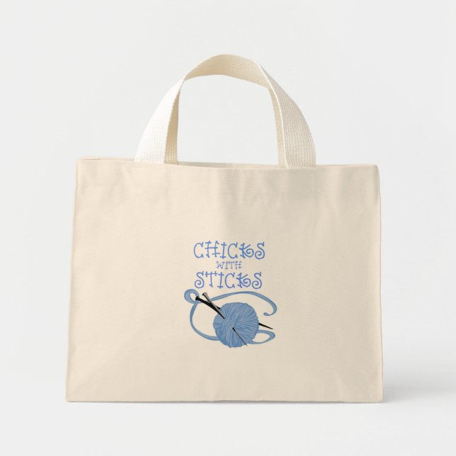 Chicks With Sticks Mini Tote Bag (Front)