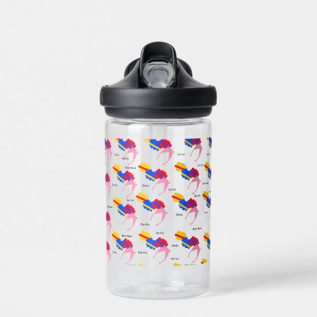 Chicky, Cha-Cha, Boom-Boom, Lya-Lya Water Bottle (Front)