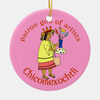 Chicomexochtli painter's patron god ceramic tree decoration