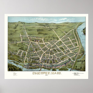 Chicopee, MA Panoramic Map - 1878 Poster
