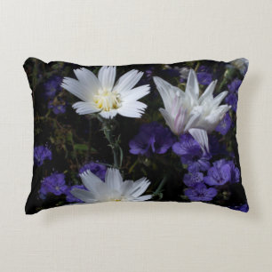Chicory and Phacelia Wildflowers Decorative Cushion