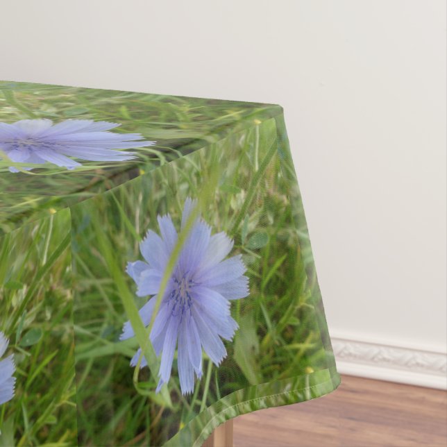 Chicory Blue Purple Flower Floral Tablecloth (In Situ)
