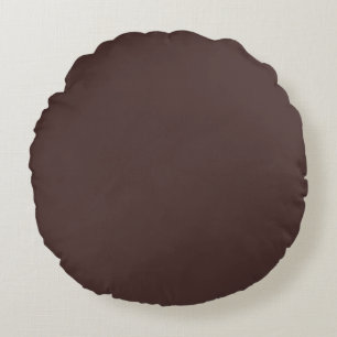 Chicory Coffee Solid Colour Print, Neutral Brown Round Cushion