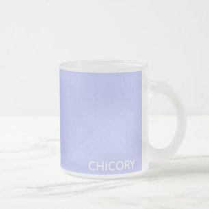 Chicory Flower blue colour name Frosted Glass Coffee Mug