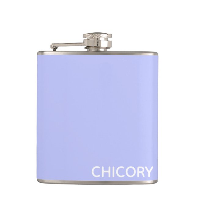 Chicory Flower blue colour name Hip Flask (Front)