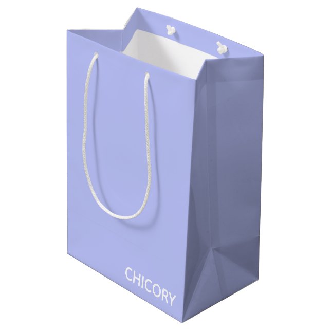 Chicory Flower blue colour name Medium Gift Bag (Back Angled)