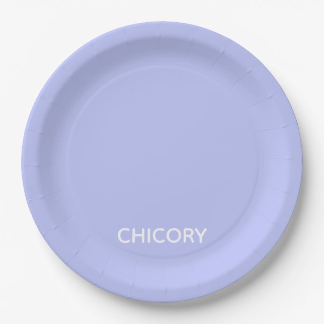 Chicory Flower blue colour name Paper Plate (Front)