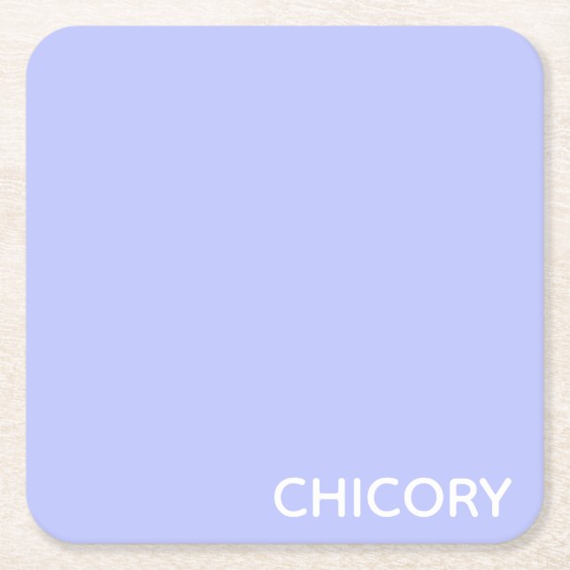 Chicory Flower blue colour name Square Paper Coaster (Front)