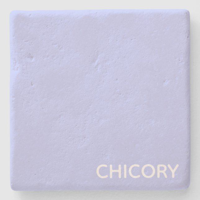 Chicory flower blue colour name stone coaster (Front)