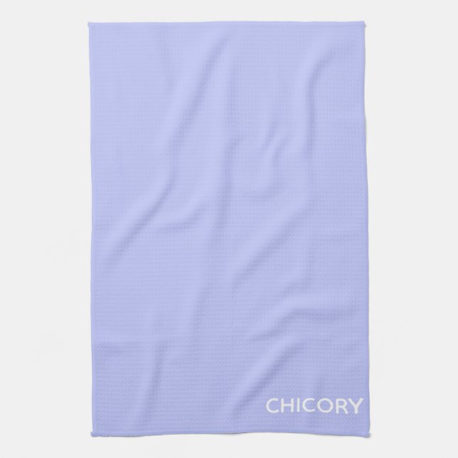 Chicory flower blue colour name tea towel (Vertical)