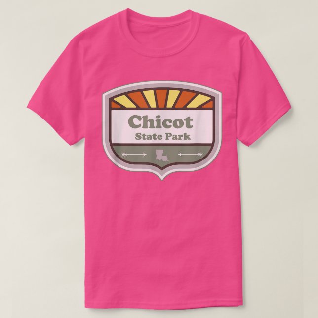 Chicot State Park Louisiana La Sunburst Badge Vaca T-Shirt (Design Front)