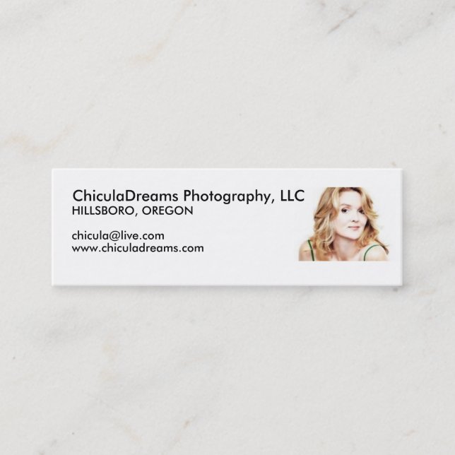 ChiculaDreams Photography Mini Business Card (Front)
