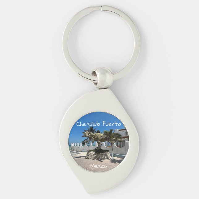 Chicxulub Puerto, Mexico - Metal Keychain (Front)