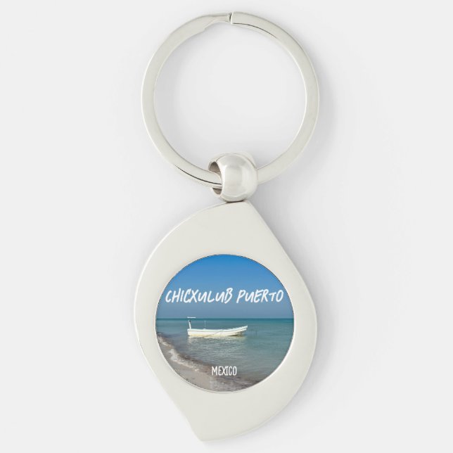 Chicxulub Puerto, Mexico - Metal Keychain (Front)