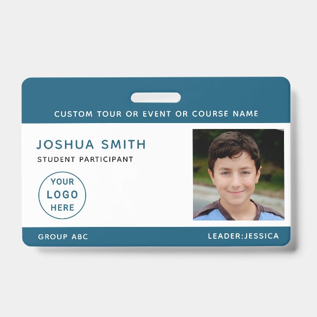 Chidren Photo ID Badge Music Tour School Trip  (Front)