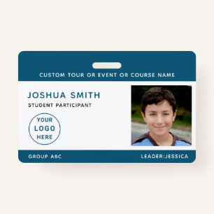 Chidren Photo ID Badge Music Tour School Trip 