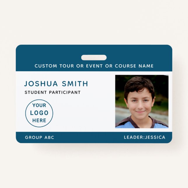 Chidren Photo ID Badge Music Tour School Trip  (Front)