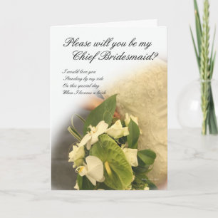 Chief Bridesmaid Wedding Card