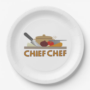 Chief Chef Illustrative Design Colour Paper Plate