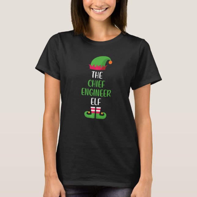 Chief Engineer Elf Family Matching Group Christmas T-Shirt (Front)