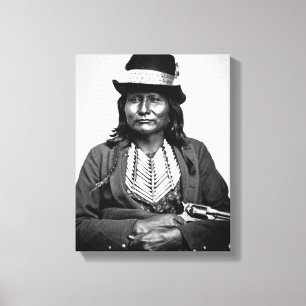 Chief Esatonyett, 1869 (b/w photo) Canvas Print