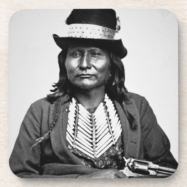 Chief Esatonyett, 1869 (b/w photo) Coaster (Front)