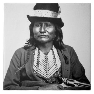 Chief Esatonyett, 1869 (b/w photo) Tile