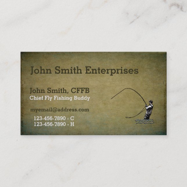 Chief Fly Fishing Buddy Template Business Card (Front)