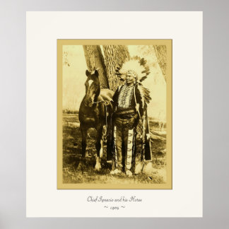 Chief Ignacio and his Horse ~ 1904~ Vintage Photo Poster