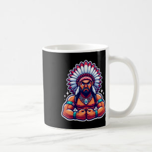 Chief Indian Flexing Muscles Fan Lover Bodybuildin Coffee Mug