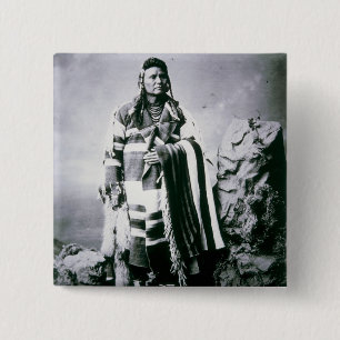 Chief Joseph (1840-1904) c.1880 (b/w photo) 15 Cm Square Badge